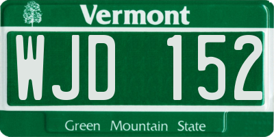 VT license plate WJD152