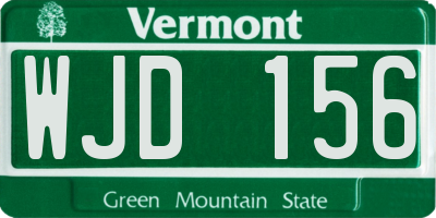 VT license plate WJD156