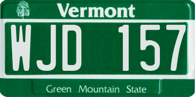VT license plate WJD157