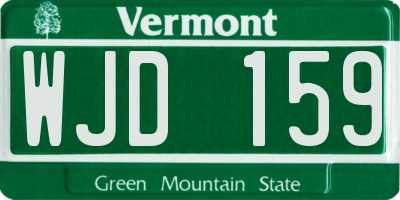 VT license plate WJD159