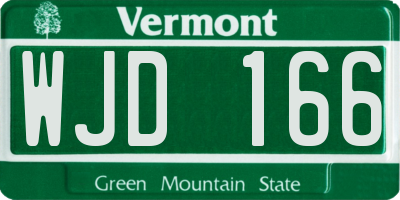 VT license plate WJD166