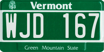 VT license plate WJD167
