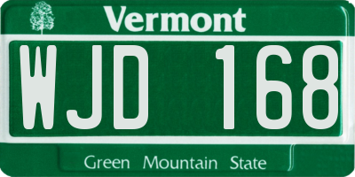 VT license plate WJD168