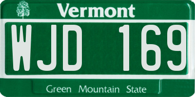VT license plate WJD169