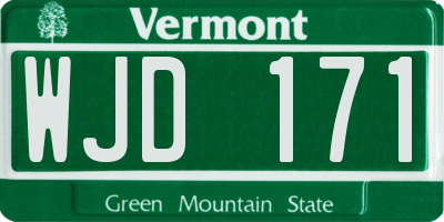 VT license plate WJD171