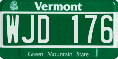VT license plate WJD176