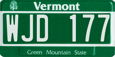 VT license plate WJD177