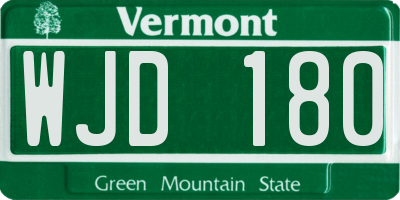 VT license plate WJD180