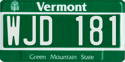 VT license plate WJD181
