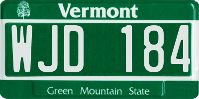 VT license plate WJD184