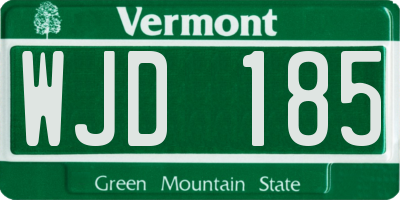 VT license plate WJD185