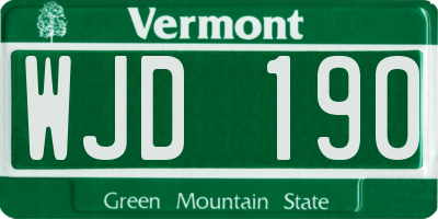 VT license plate WJD190