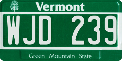 VT license plate WJD239