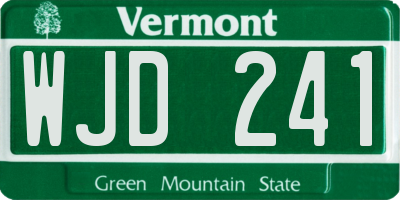 VT license plate WJD241