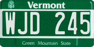 VT license plate WJD245