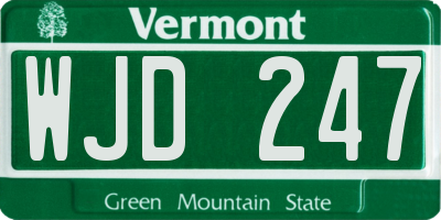 VT license plate WJD247