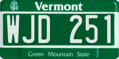 VT license plate WJD251