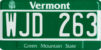 VT license plate WJD263