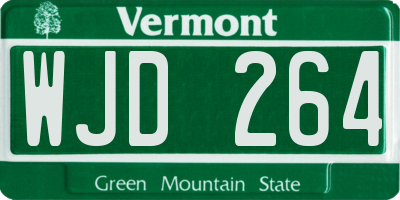 VT license plate WJD264