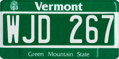 VT license plate WJD267