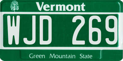 VT license plate WJD269
