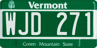 VT license plate WJD271
