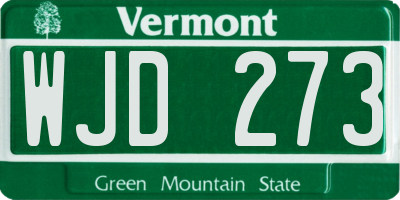 VT license plate WJD273