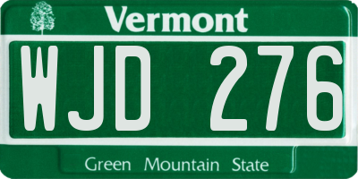 VT license plate WJD276