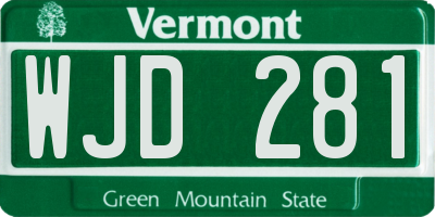 VT license plate WJD281