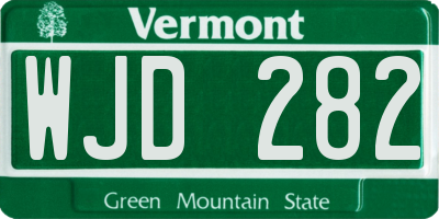 VT license plate WJD282