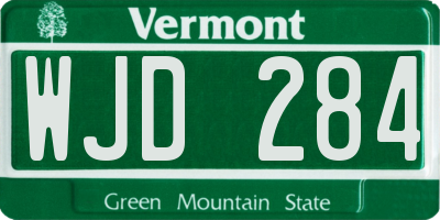 VT license plate WJD284