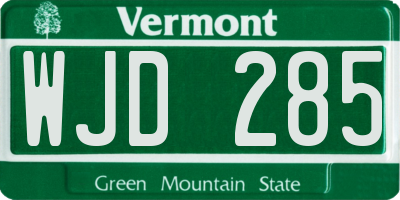 VT license plate WJD285