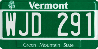 VT license plate WJD291