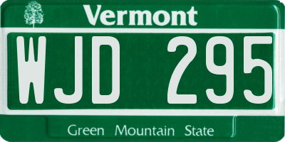 VT license plate WJD295