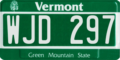 VT license plate WJD297