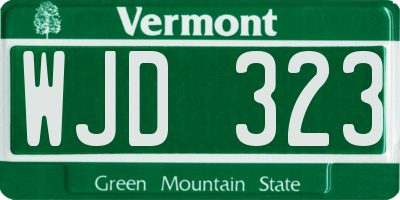 VT license plate WJD323