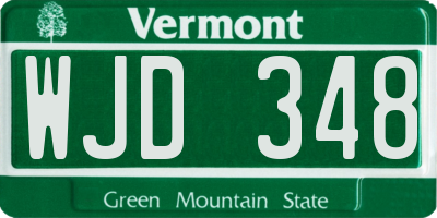 VT license plate WJD348