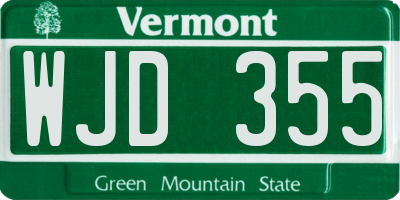 VT license plate WJD355