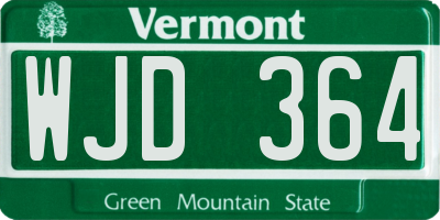 VT license plate WJD364