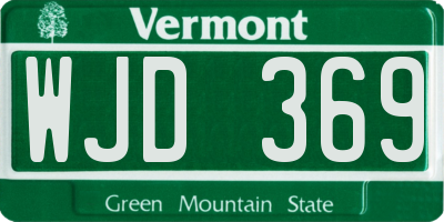 VT license plate WJD369