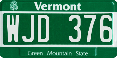 VT license plate WJD376