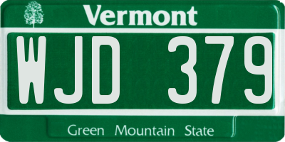 VT license plate WJD379