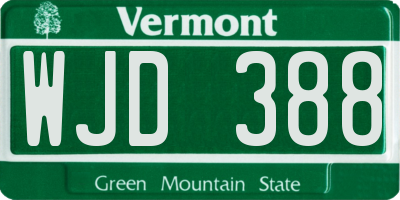 VT license plate WJD388