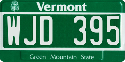 VT license plate WJD395