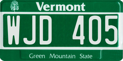 VT license plate WJD405