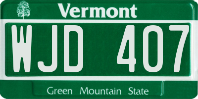 VT license plate WJD407