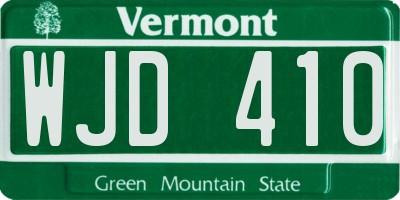 VT license plate WJD410