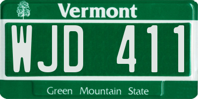 VT license plate WJD411