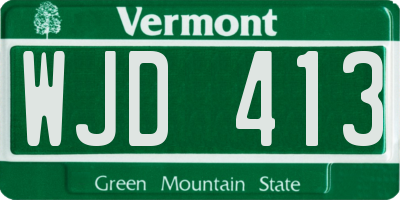 VT license plate WJD413