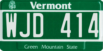 VT license plate WJD414